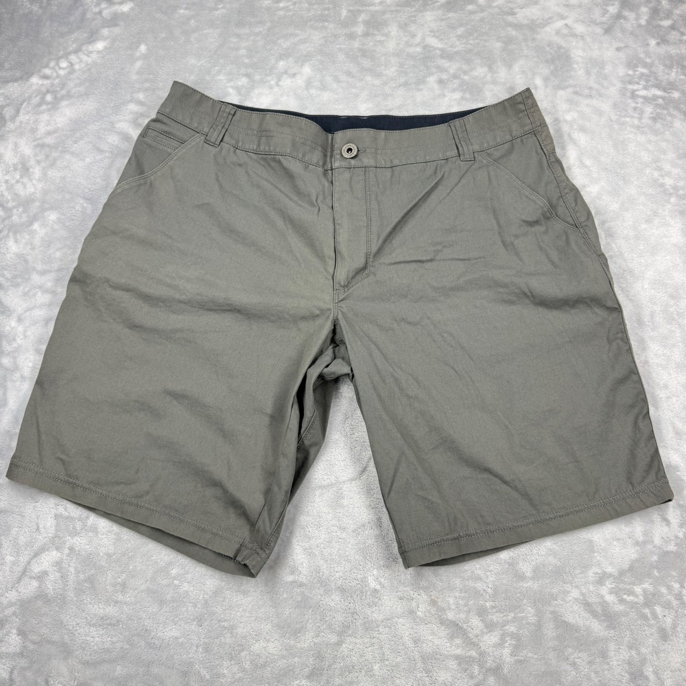 KUHL Resistor Lite Chino Shorts Mens 36 Gray/Khaki Stretch Outdoor Utility